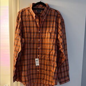 Men's Orange Plaid Shirt